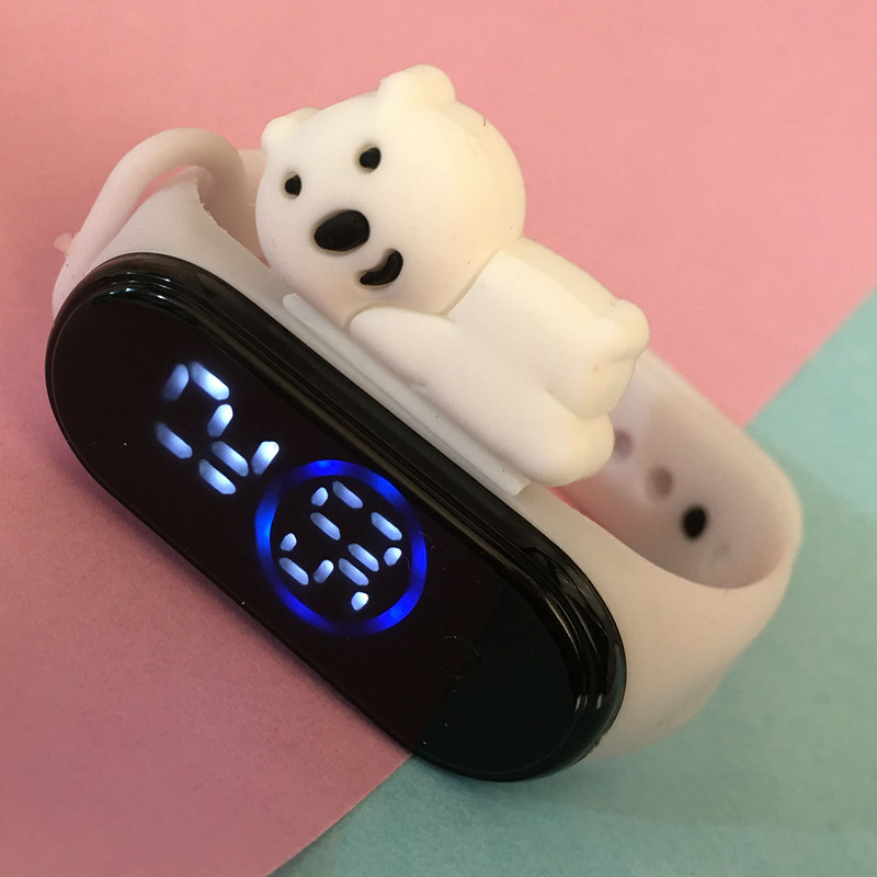 ساعت مچی دیجیتال بچگانه مدل ضداب سیلیکونی خرس قطبی کد BB