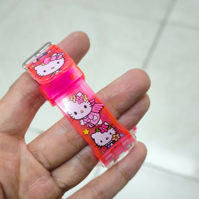 ساعت مچی عقربه ای بچگانه مدل چراغدار بند سیلیکونی طرح کیتی کد 1