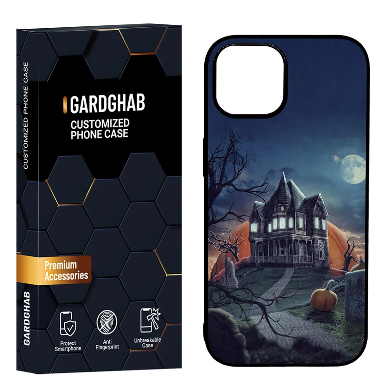 کاور گارد قاب مدل دور ژله ای پشت گلس هنری مناسب برای گوشی موبایل اپل iPhone 15 