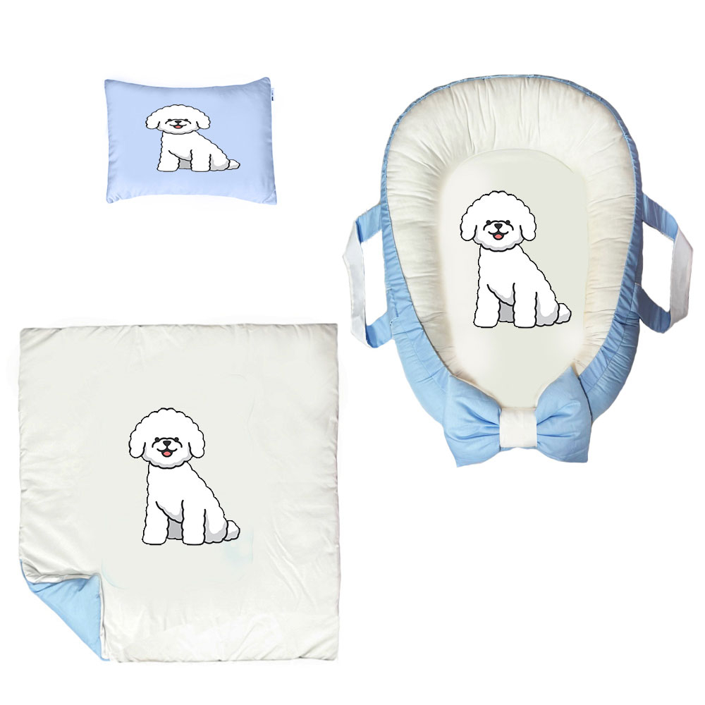 سرویس خواب سه تکه نوزاد ناریکو مدل گارد محافظ دار طرح سگ خندان کد 0609