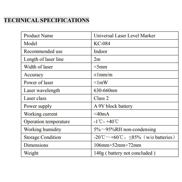 تراز لیزری مدل KC-084