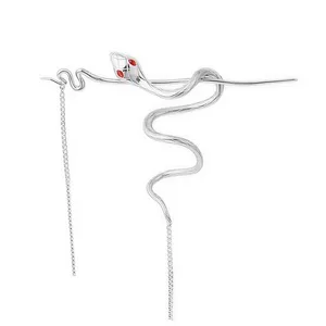 گیره مو زنانه مدل کانزاشی طرح مار آویز دار