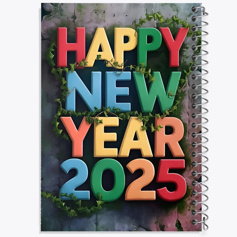 دفتر لیست خرید 50 برگ خندالو طرح Happy New Year 2025 کد F7865