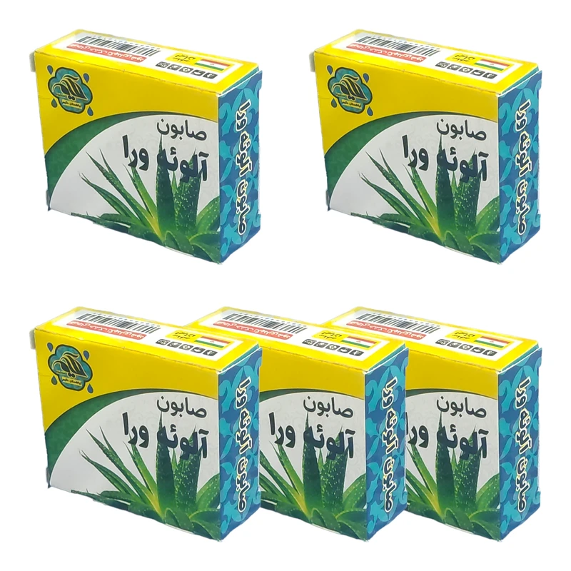 صابون شستشو گیاهستان حکیم مدل آلوئه ورا  وزن 70 گرم بسته پنج عددی 