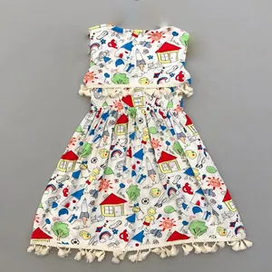 پیراهن دخترانه مدل منگوله دار