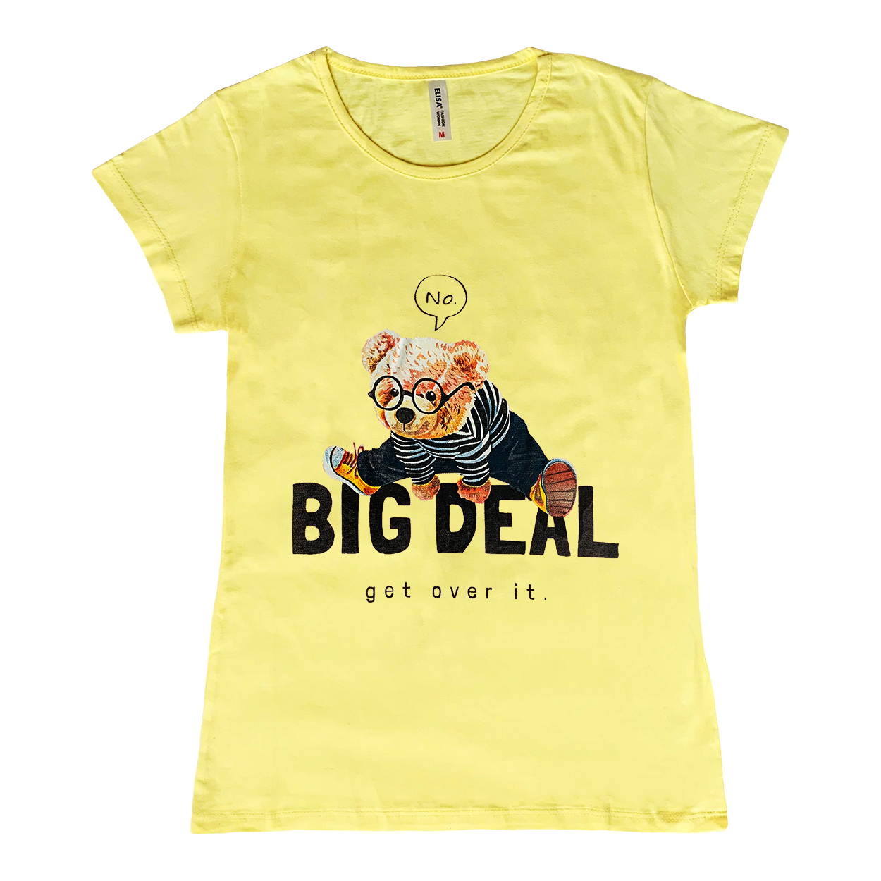 تی شرت آستین کوتاه زنانه الیسا طرح BIG DEAL کد A053
