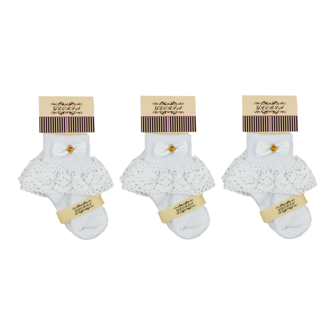 جوراب دخترانه گلوریا مدل 302 بسته 3 عددی