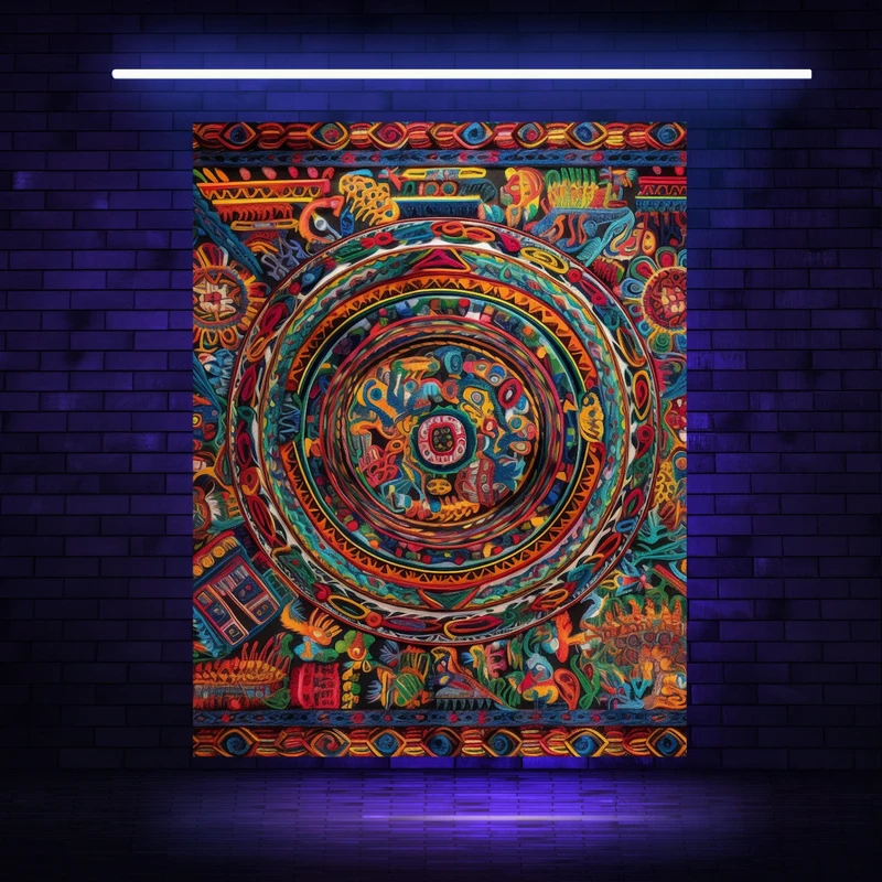 پوستر مدل پوستر پارچه ای مدل بک دراپ بلک لایت boho کد BK23030