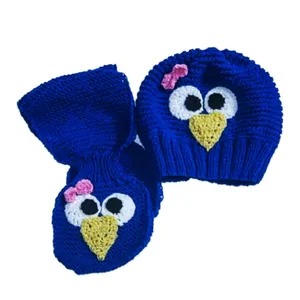 ست کلاه  و شال گردن بافتنی بچگانه مدل 14