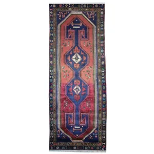 فرش قدیمی دستبافت کناره طول دو و نیم متر مدل MG216