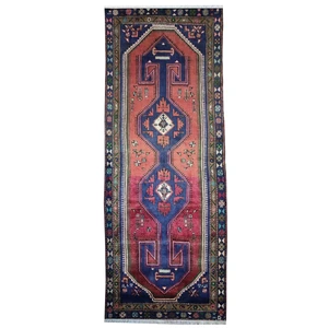 فرش قدیمی دستبافت کناره طول دو و نیم متر مدل MG216