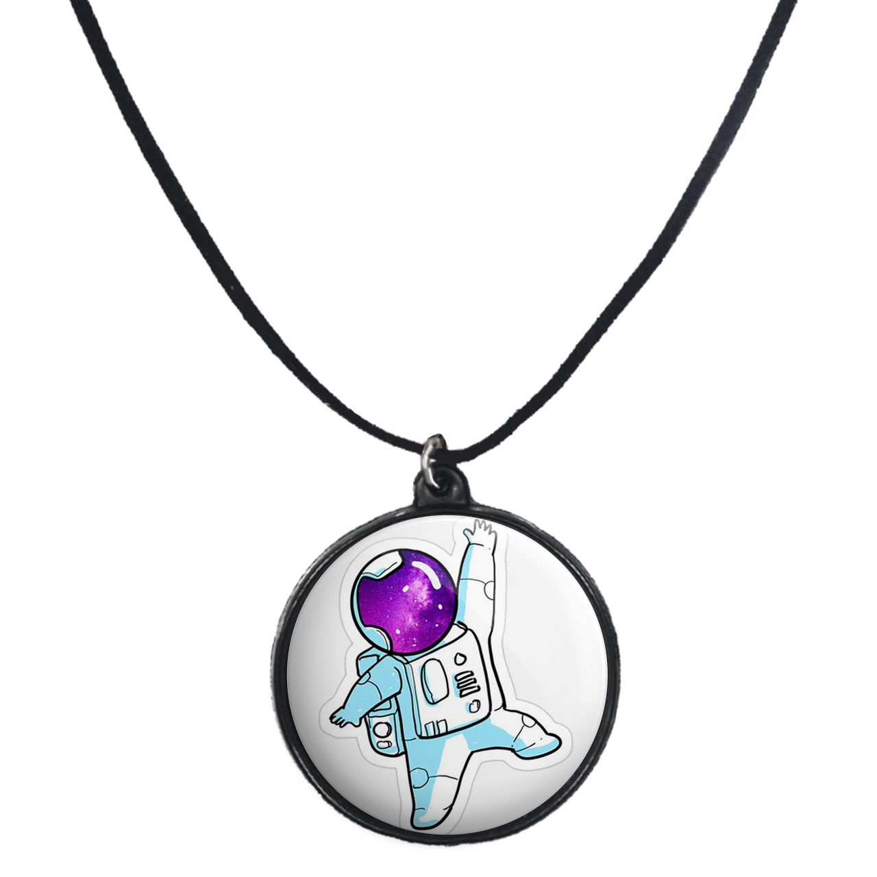 گردنبند پرمانه طرح فضانورد کد pmb.10474 مدل دو طرفه