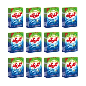 پودر ماشین لباسشویی گلرنگ مدل درخشان حجم 500 گرم بسته 12 عددی