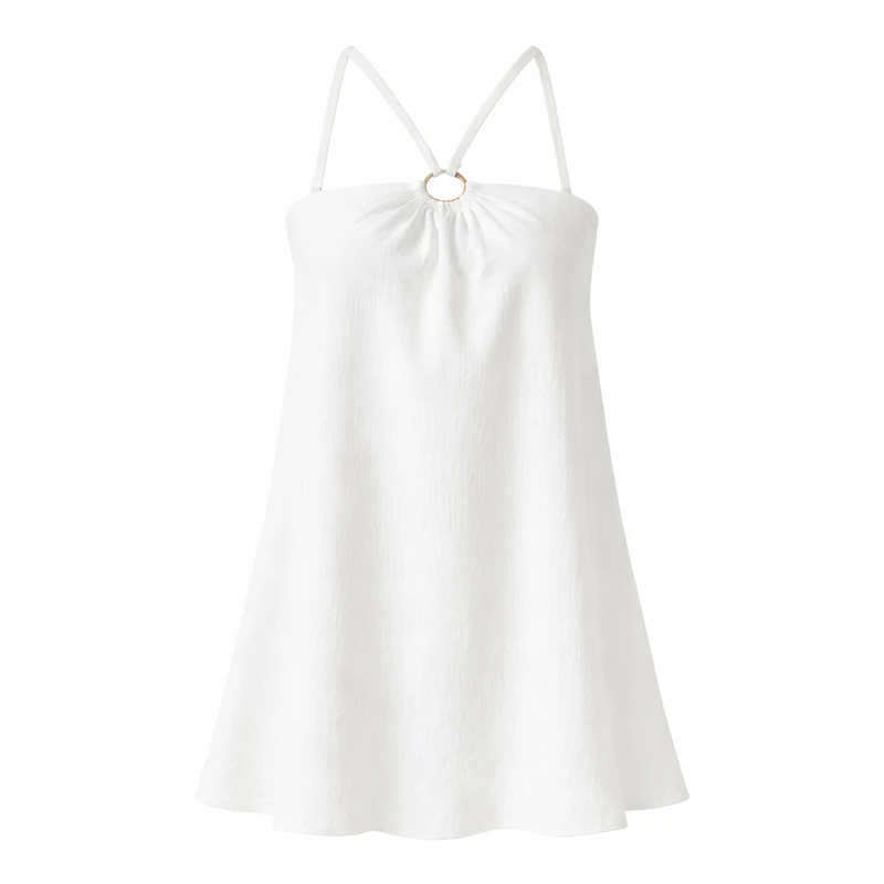 پیراهن یقه دکلته زنانه مدل پشت بندی کد 026