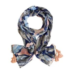 شال زنانه مدل نخی هاوایی وارداتی منگوله دار 00689