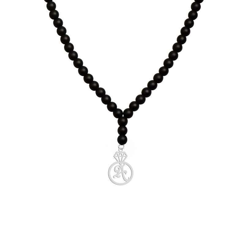 گردنبند نقره زنانه هایکا مدل الماس و حرف A کد n.ha1-835