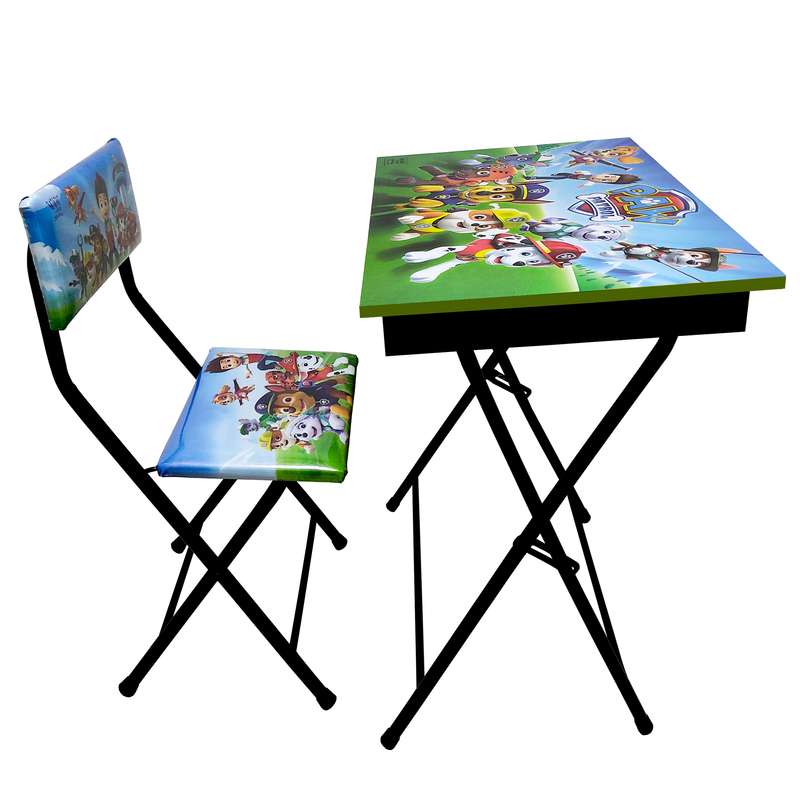 ست میز تحریر و صندلی مدل باکس دار طرح کارتون سگ نگهبان
