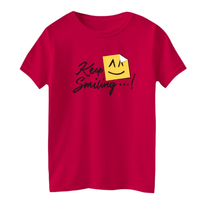 تی شرت آستین کوتاه بچگانه مدل لبخند بزن