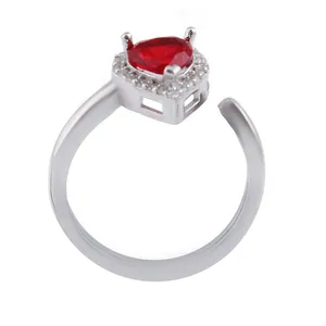 انگشتر نقره زنانه بازرگانی میلادی مدل تراش جواهری رکاب رادیوم کد AWR_1164