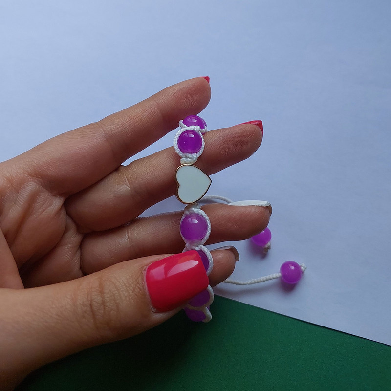 دستبند زنانه مدل بافت طرح قلب کد HC161