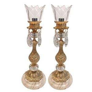 شمعدان برنجی مدل امپراتور کد S-4295 بسته دو عددی