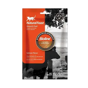 بستنی گربه بایولاین مدل Smooth Pate با طعم ماهی سالمون بسته 5 عددی