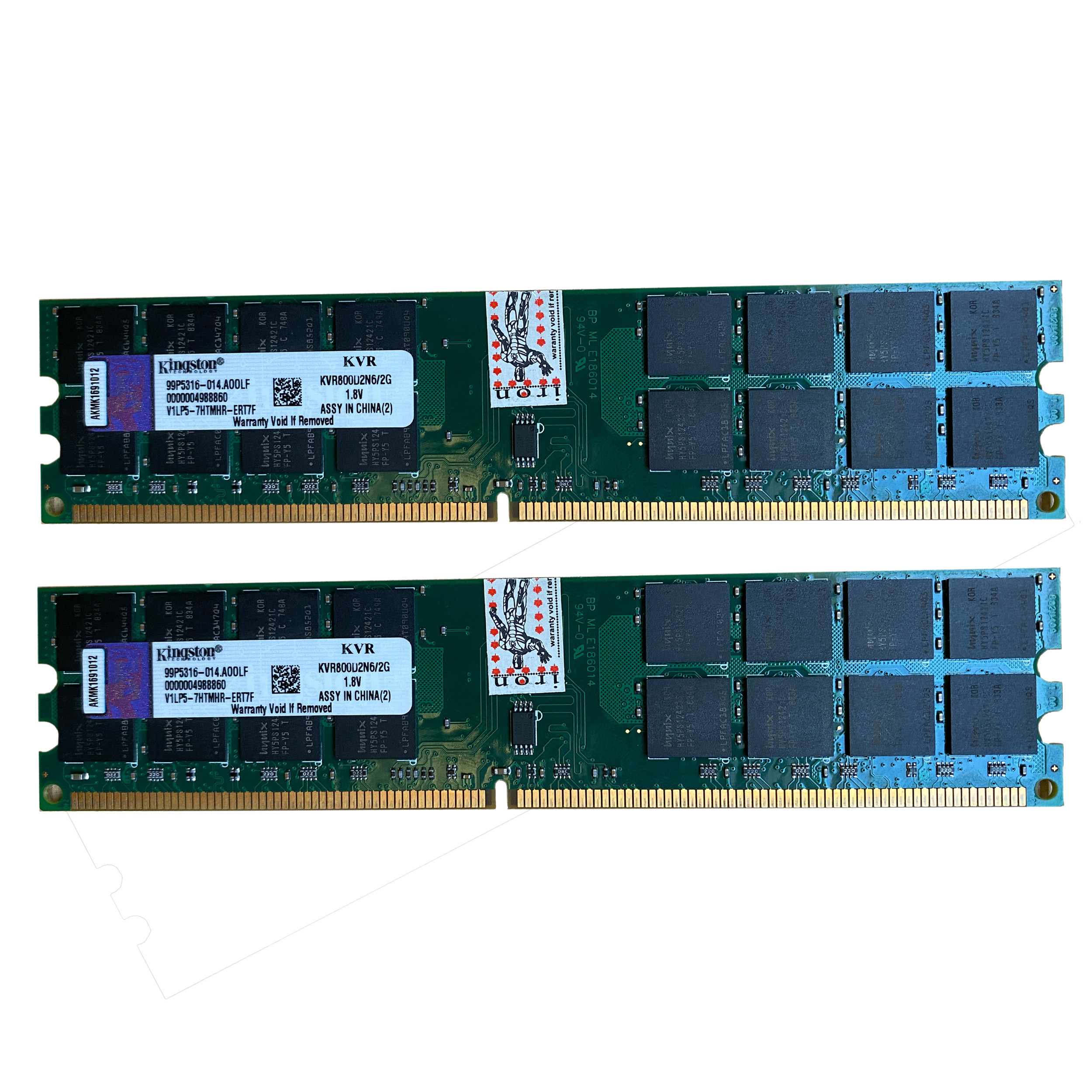 رم دسکتاپ DDR2 دو کاناله 800 مگاهرتز CL6 کینگستون مدل KVR800D2N6/2G ظرفیت 4 گیگابایت