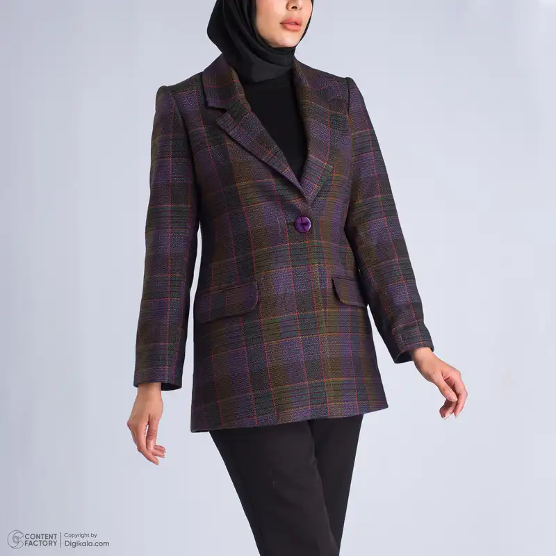 پالتو زنانه عصر جدید مدل 3048-2 رنگ بنفش