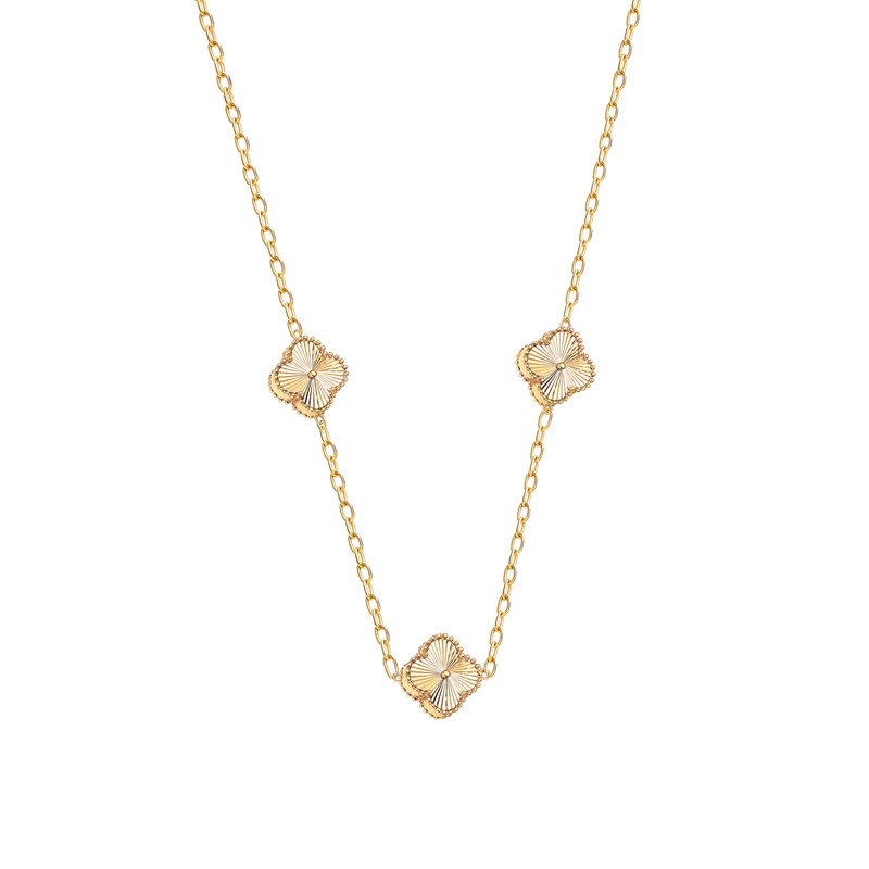 گردنبند طلا 18 عیار زنانه ماوی گالری مدل ونکلیف الحمبرا رز 3