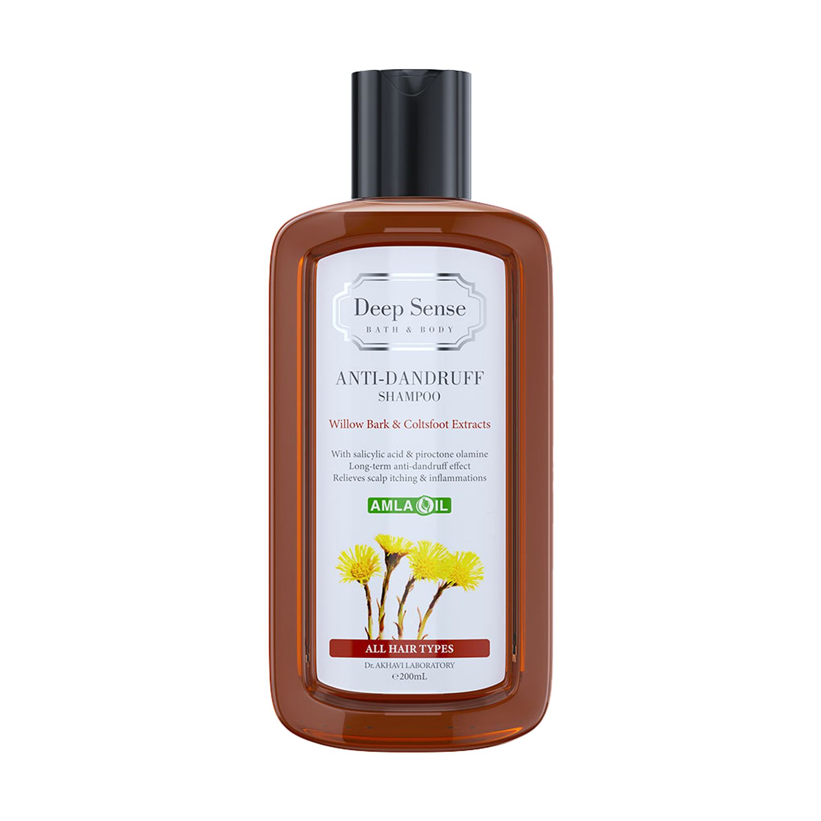 شامپو ضد شوره مو دیپ سنس مدل Willow Bark و Coltsfoot مناسب انواع مو حجم 200 میلی لیتر  -  - 1
