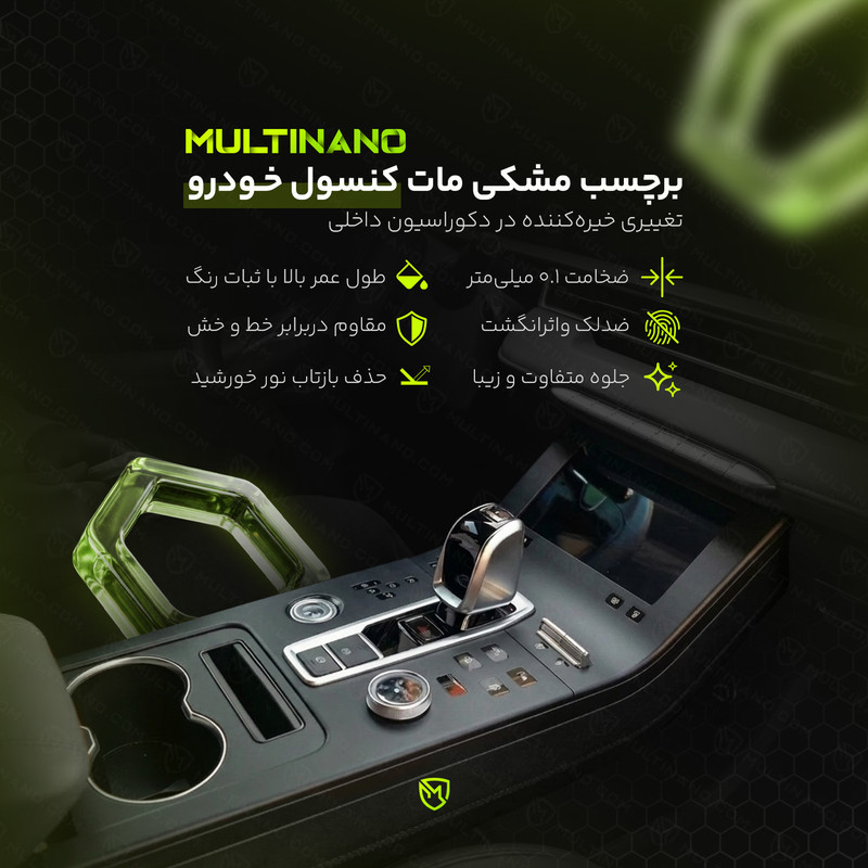 برچسب محافظ تریم داخل کابین خودرو مولتی نانو کد CR-C1PBM مناسب برای ام وی ام X22 مجموعه 17 عددی