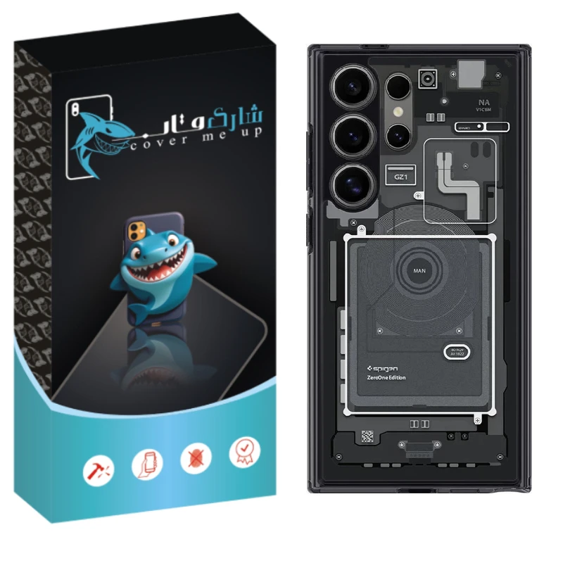کاور شارک قاب مدل Ultra Hybrid Zero One مناسب برای گوشی موبایل سامسونگ Galaxy S24 Ultra