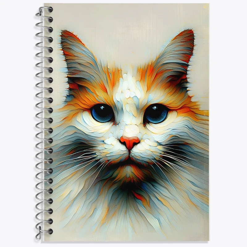 دفتر زبان 50 برگ خندالو مدل سه خط طرح گربه (Cat) کد F6210
