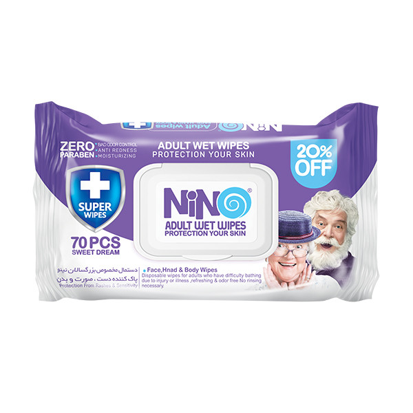 دستمال مرطوب نینو مدل اسطوخودوس مجموعه 4 عددی