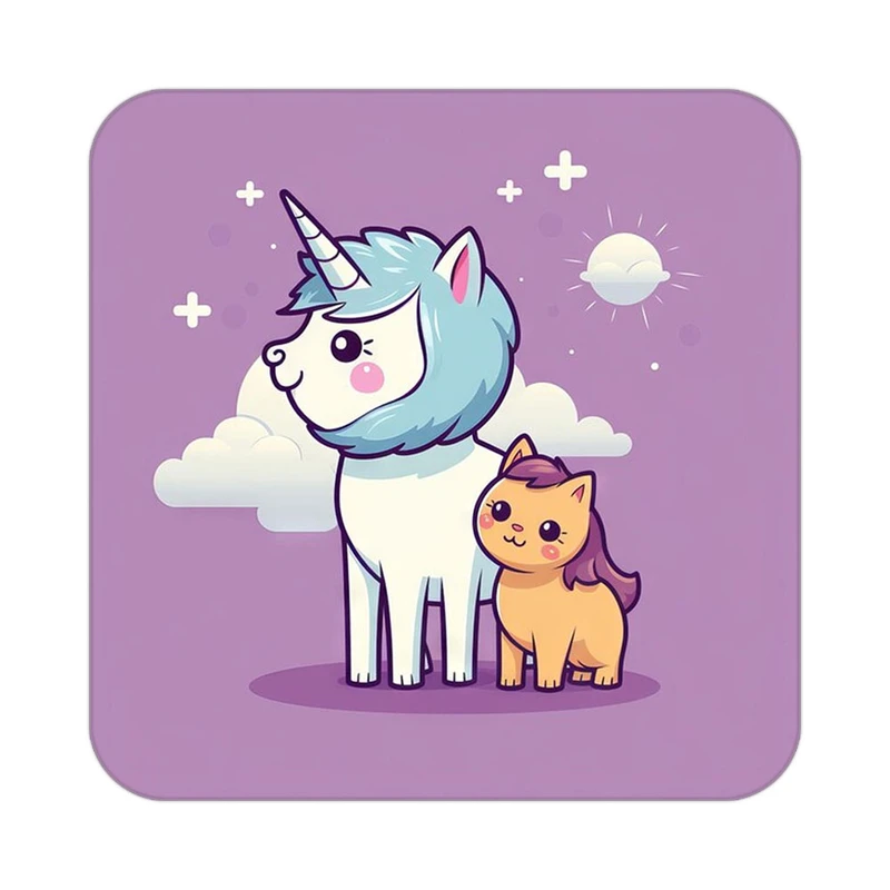 زیر لیوانی کاکتی طرح اسب تک شاخ و یونیکورن مدل mp31512