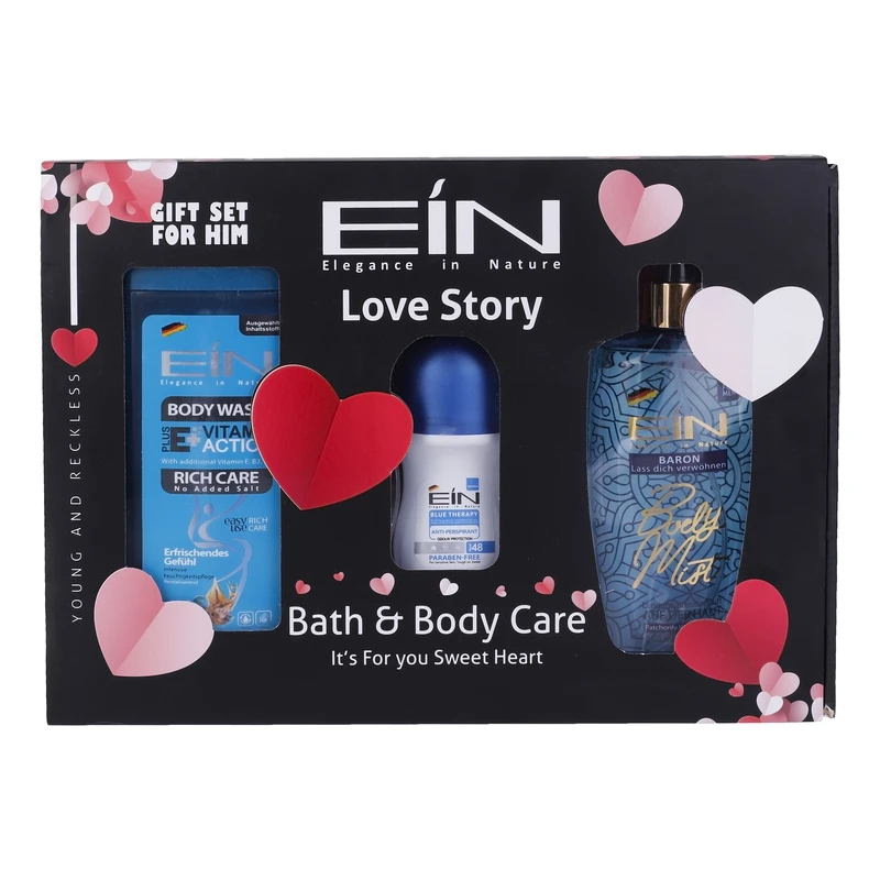 ست بهداشتی مردانه ای آی ان مدل Love Story مجموعه 3 عددی