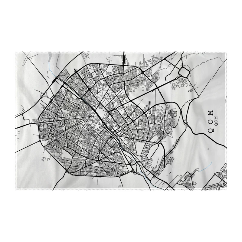 کاغذ کادو ترمه طراحان ایده مدل نقشه شهر قم کد map0511 سایز 57x37 سانتی متر