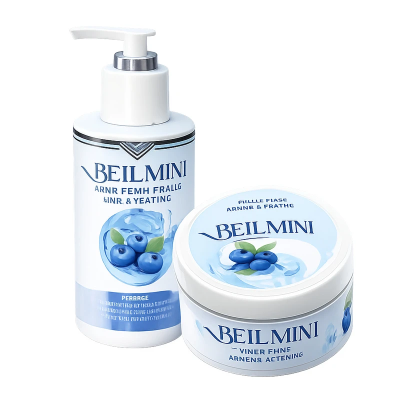 کرم آبرسان و مرطوب کننده دست و صورت و گردن بلمینی مدل بلوبری مناسب برای انواع پوست حجم 250 میلی‌لیتر مجموعه 2 عددی