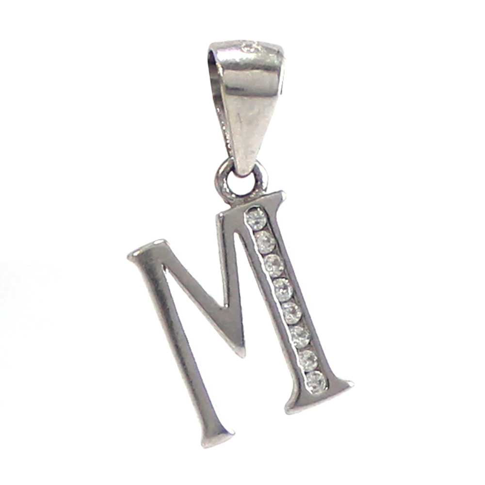 آویز گردنبند نقره زنانه مدل M کد 19081