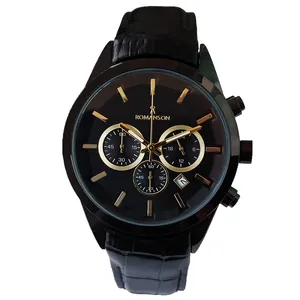 ساعت مچی عقربه‌ای مردانه رومانسون مدل بندچرمی کرنوگراف سه موتور فعال کد BLC 123