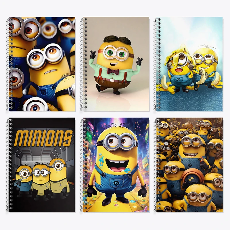 دفتر زبان 50 برگ خندالو مدل دو خط طرح مینیون ها (Minions) کد 960 مجموعه 6 عددی