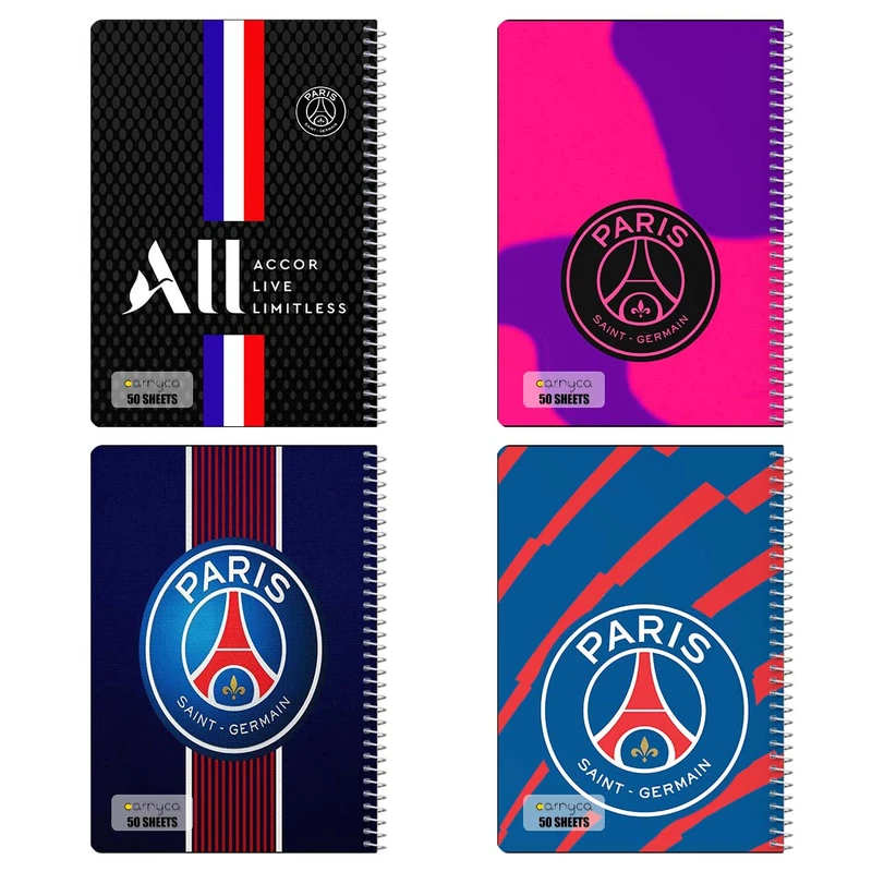 دفتر نقاشي 50 برگ کارنيکا طرح پاری‌سن‌ژرمن Paris Saint Germain کد 84900 مجموعه 4 عددی