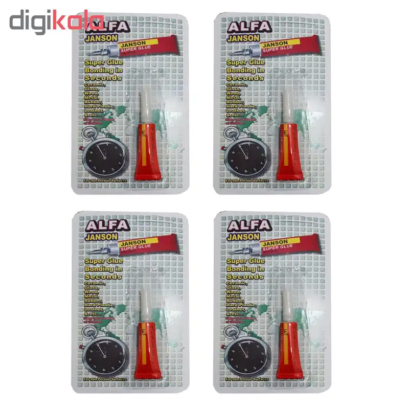 چسب قطره ای جانسون مدل ALFA کد88 حجم 3 میلی لیتر بسته 4 عددی