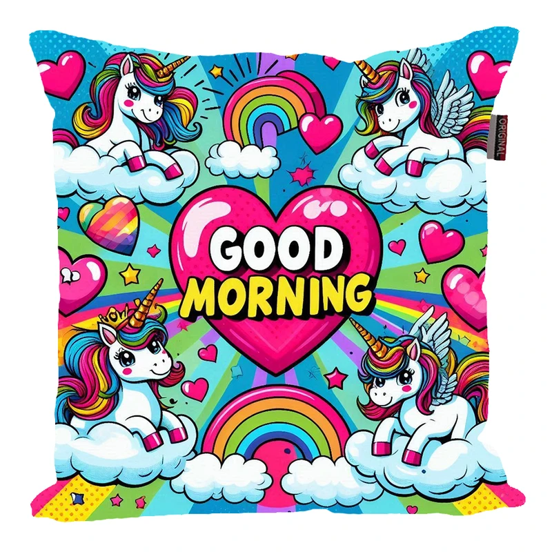 کوسن پاد آفرین مدل فانتزی طرح عروسکی یونیکورن تک شاخ کد PK30334