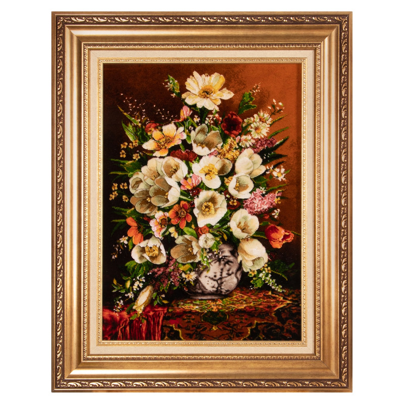 تابلو فرش دستباف سی پرشیا مدل گل در گلدان کد 902988