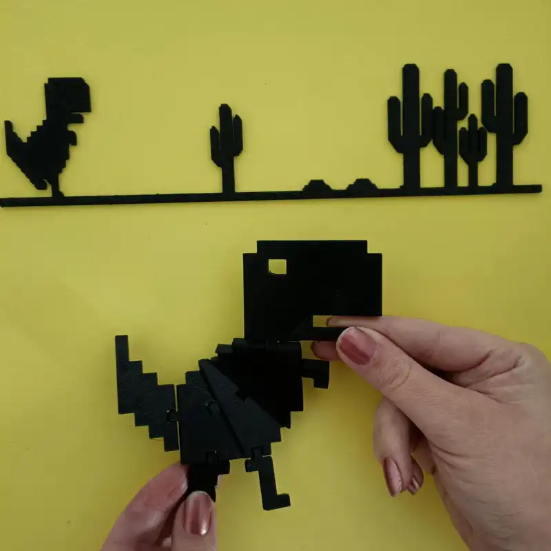 دیوارکوب مدل دایناسور گوگل کروم افلاین کد TRex به همراه فیجت