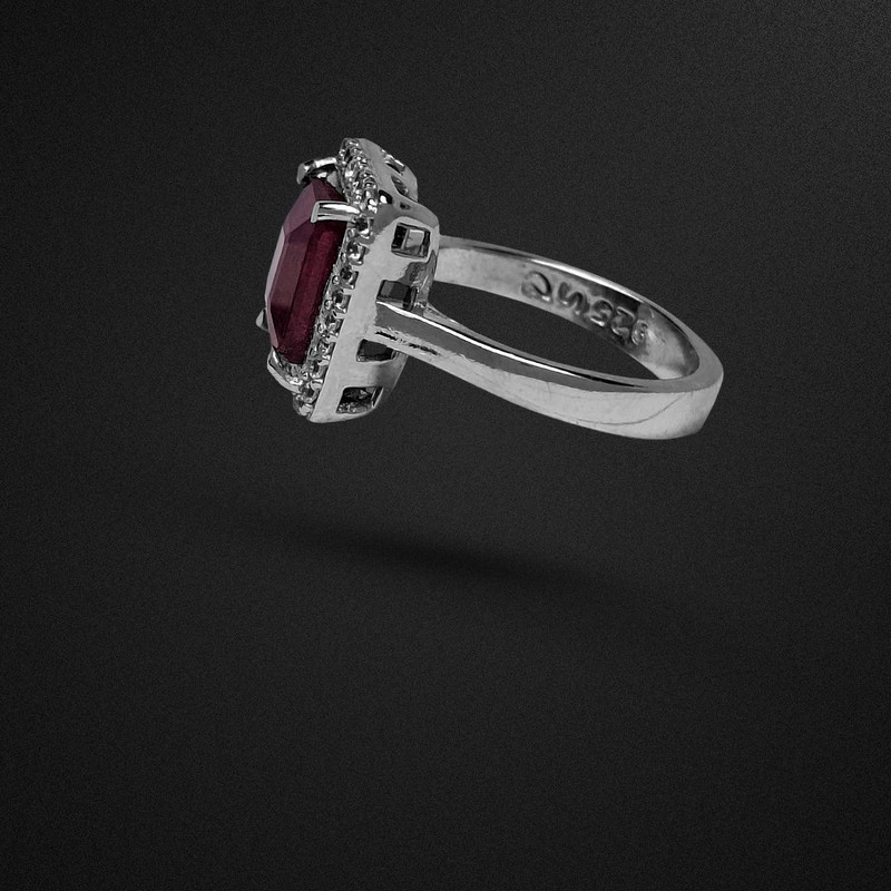 انگشتر نقره زنانه مدل یاقوت