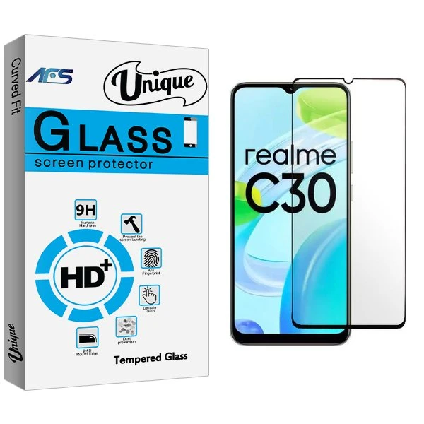محافظ صفحه نمایش شیشه ای ای اف اس مدل Unique مناسب برای گوشی موبایل ریلمی C30