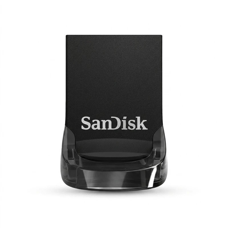 فلش مموری 64GB سن دیسک Ultra Fit با رابط USB 3.1، سرعت خواندن تا 130MB/s، اندازه بسیار کوچک و گیره اتصال بند آویز