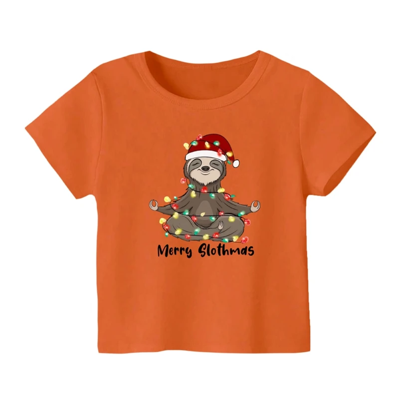 تی شرت آستین کوتاه بچگانه مدل تنبل کریسمس